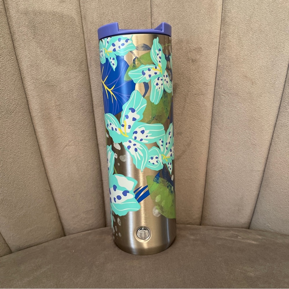 Starbucks 2021 Floral Hibiscus Stainless Steel Insulated 16oz Tumbler